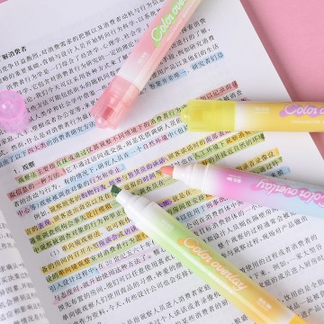 银河梦旅双头叠色4支装荧光笔