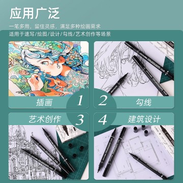 点柱笔双头建筑绘图水性马克笔