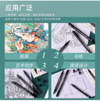 点柱笔双头建筑绘图水性马克笔